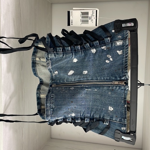 Limited Edition Guess jean distressed strapless top - Picture 4 of 8